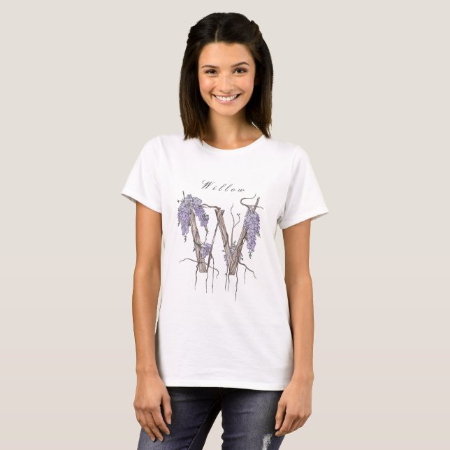 Wisteria Monogram 'W' Personalised T-Shirt (Front Full)