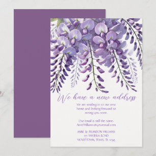 Wisteria New Address Moving Purple Floral Violet Invitation