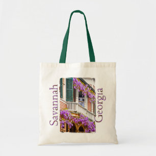 Wisteria on a Vintage Southern Home in Savannah Tote Bag