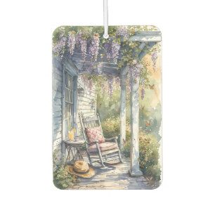Wisteria Porch Rocking Chair Scene Car Air Freshener