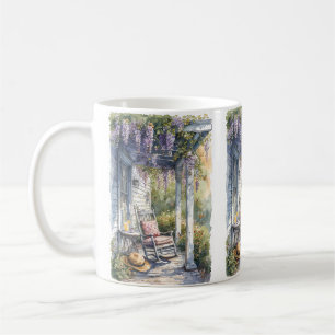 Wisteria Porch Rocking Chair Scene Coffee Mug