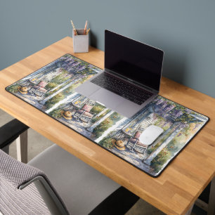 Wisteria Porch Rocking Chair Scene Desk Mat