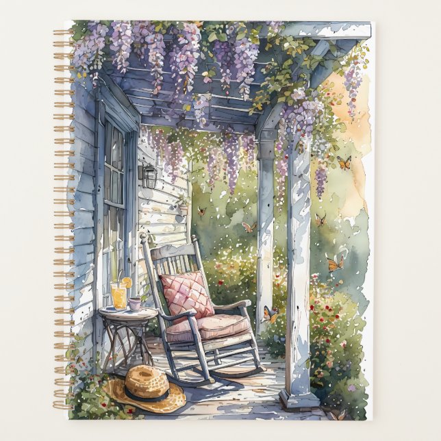 Wisteria Porch Rocking Chair Scene Planner (Front)