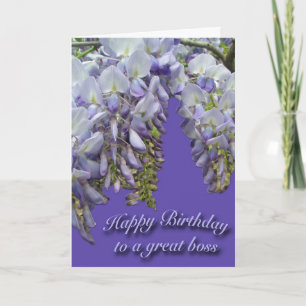 Wisteria Purple Boss Happy Birthday Card