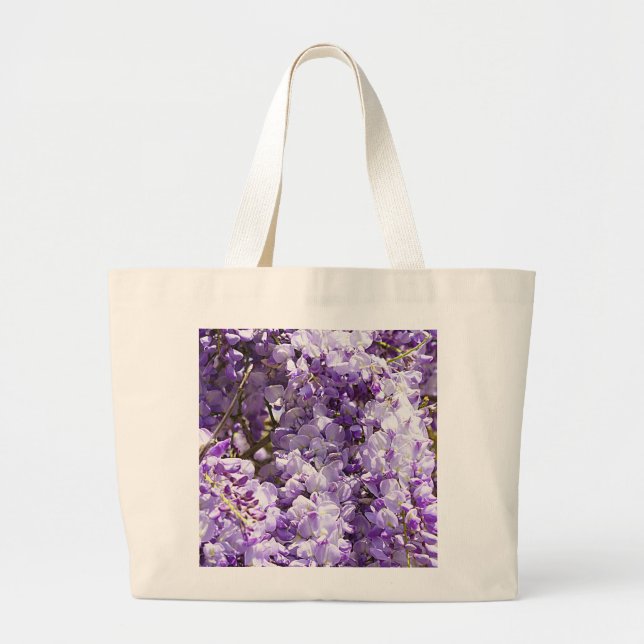 Wisteria Purple Floral Blossom Tree Violet Large Tote Bag (Front)