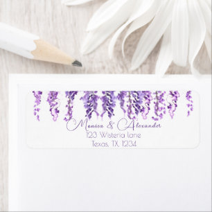 Wisteria Purple Flowers Elegant Return Address
