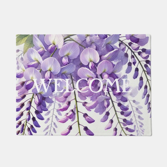 Wisteria Purple Flowers Floral Nature Doormat (Front)