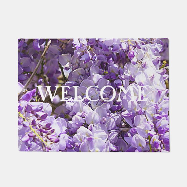 Wisteria Purple Flowers Floral Nature Doormat (Front)