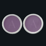 Wisteria Purple Monogram Cufflinks<br><div class="desc">Give your special day a coordinated,  polished look with matching items for the entire wedding party!</div>