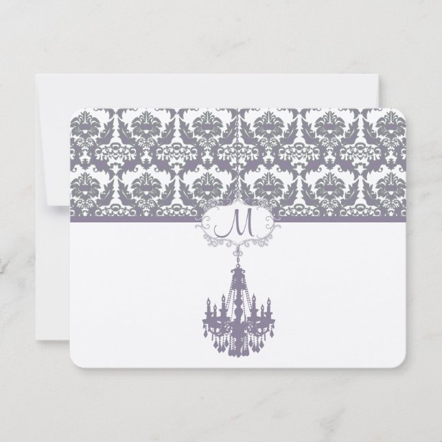 Wisteria Purple Vintage Chandelier Response Cards (Front)
