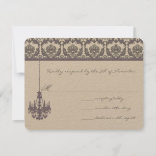 Wisteria Purple Vintage Chandelier Response Cards