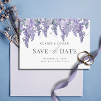 Wisteria Purple Watercolor Wedding Save the Date