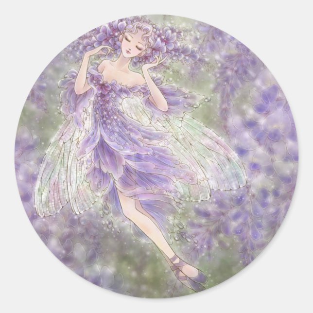 Wisteria Round Sticker (Front)