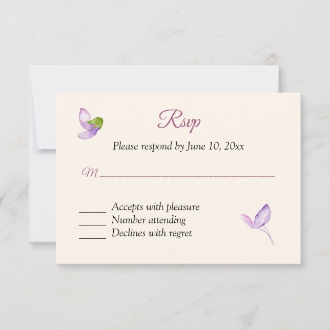 Wisteria RSVP Response Card (Front)