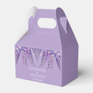 Wisteria Rustic Purple Floral Elegant Wedding Favour Box