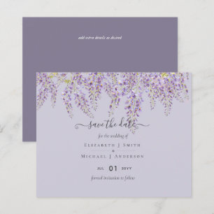 Wisteria Save Dates Dusty Purple Wedding BUDGET