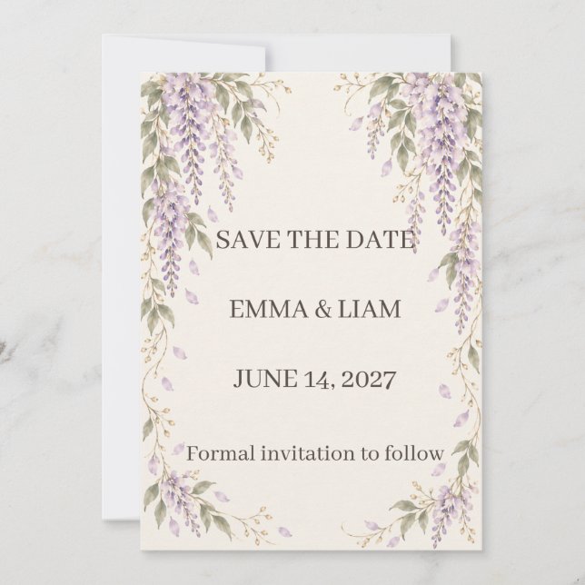 Wisteria Save the Date (Front)