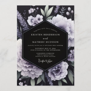 Wisteria Somber Flora Wedding Invitation