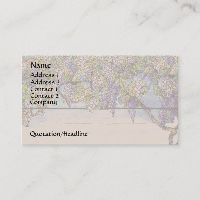 Wisteria Stained Glass Business Card (Front)