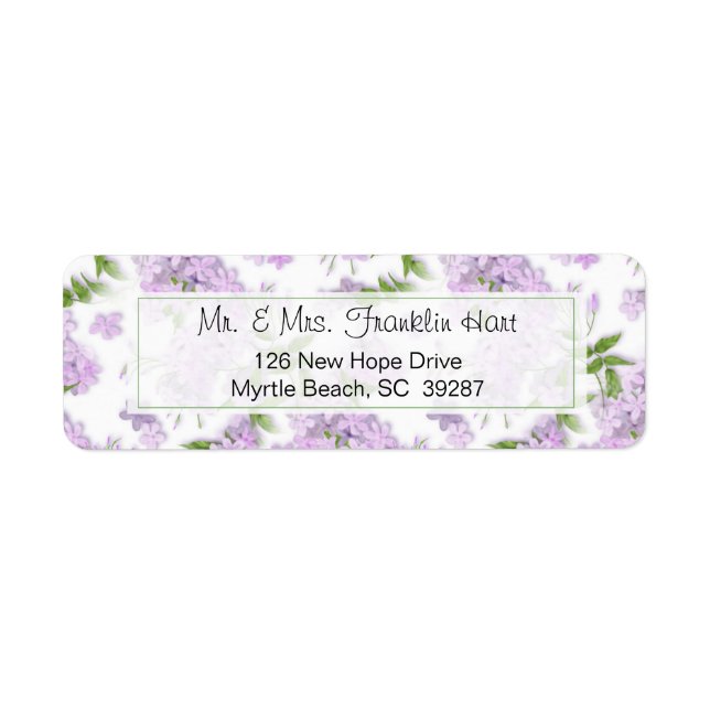 Wisteria Theme Wedding  Return Address (Front)