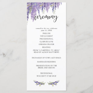 Wisteria Tree Wedding Program Programme