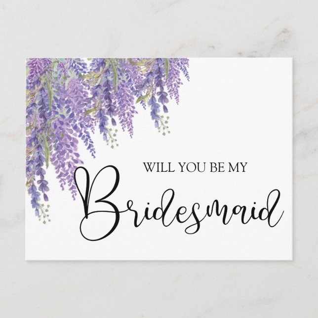 Wisteria tree Will You Be My Bridesmaid Invitation (Front)