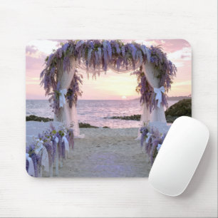 Wisteria Wedding Arch on the Beach Mouse Mat
