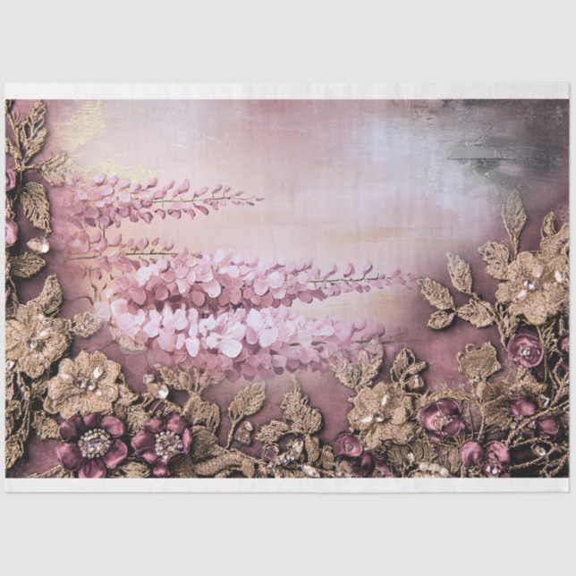 Wisteria Wonder Romantic Mix Media Floral Tissue Paper (Front)