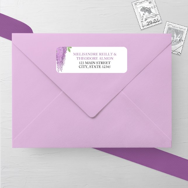 Wisteria Wonder Wedding Return Address Label (Creator Uploaded)