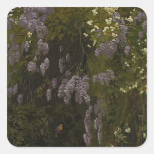 Wisterias in Bloom - Floral Composition Square Sticker