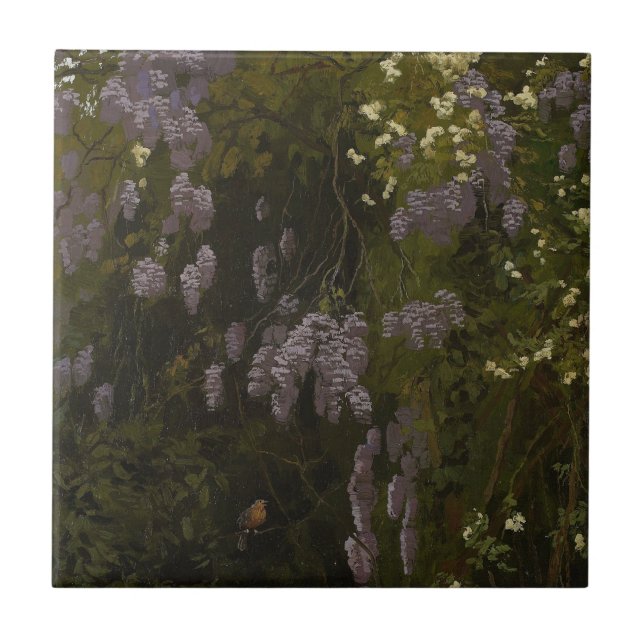 Wisterias in Bloom - Floral Composition Tile (Front)