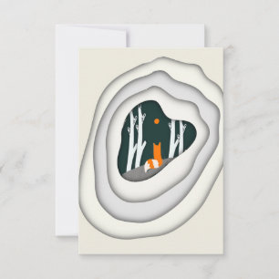 Wistful Fox Papercut Impression Card