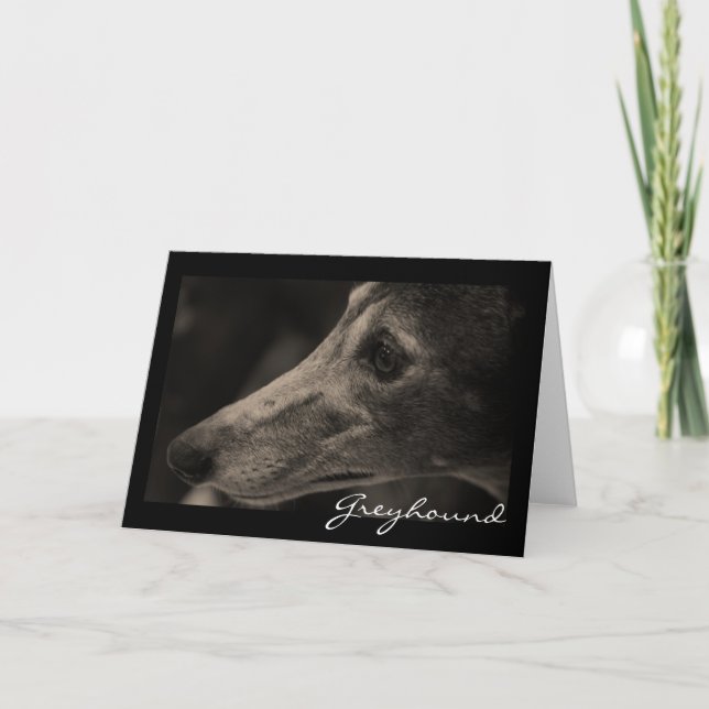 Wistful Greyhound Loving Eyes Card (Front)