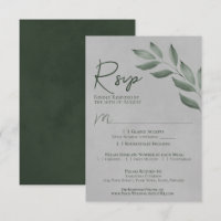 Wistful Leaves Forest Green & Grey Chic Wedding
