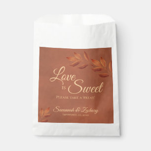 Wistful Terracotta Autumn Leaves Wedding Favour Bags