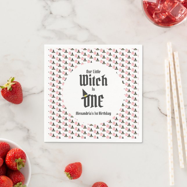 Witch 1st Birthday Napkin (Insitu)