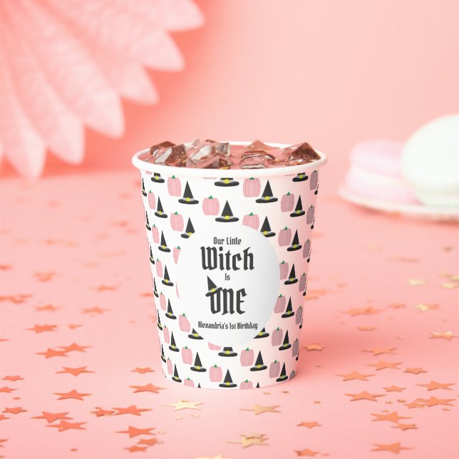 Witch 1st Birthday Paper Cups (Insitu)