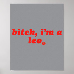 Witch A Leo Funny Leo Zodiac Birthday Season Girls Poster