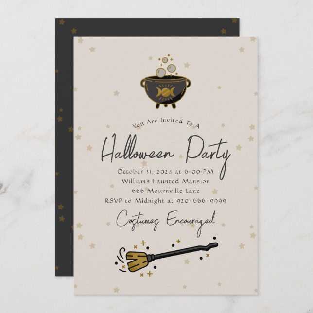 Witch Adult Halloween Party Invitation (Front/Back)