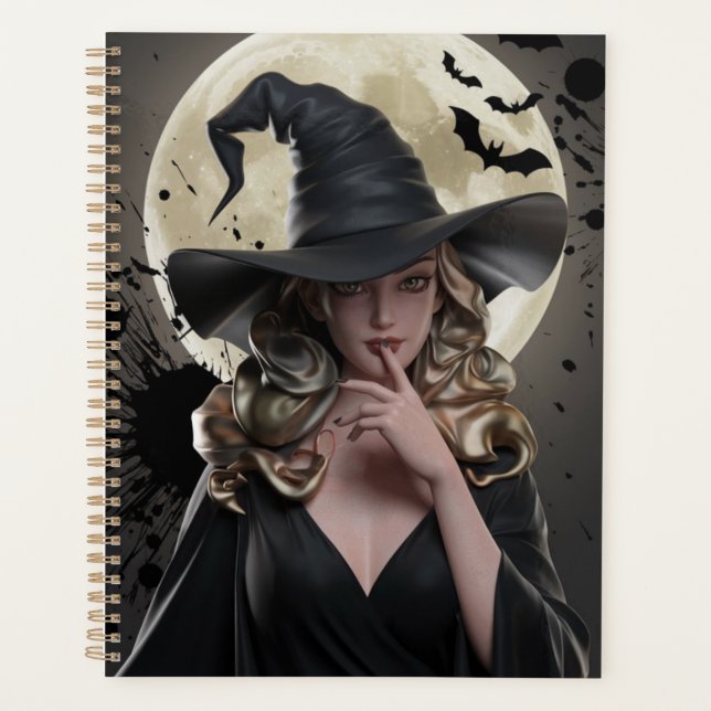 Witch Aesthetic Spiral Notebook Planner (Front)