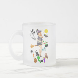 Witch An Art Frosted Glass Coffee Mug