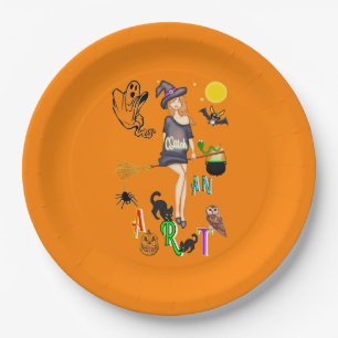 Witch An Art Paper Plate
