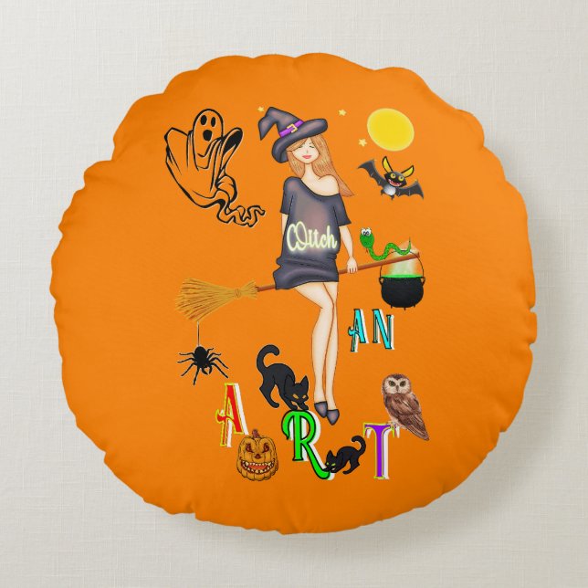 Witch An Art Round Cushion (Front)