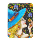 Witch And Bat Vine Halloween Portrait Magnet