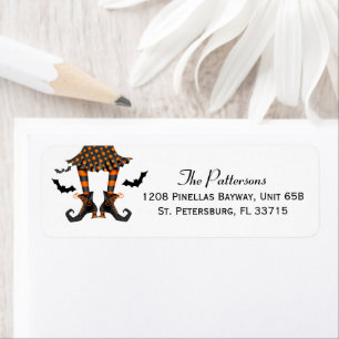 Witch and Bats Whimsical Halloween