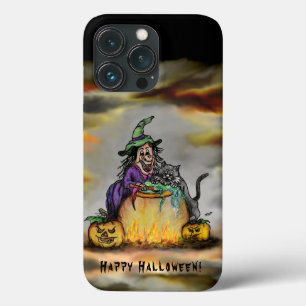 Witch and black Cat, Happy Halloween! iPhone 13 Pro Case