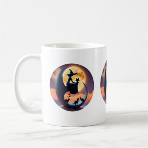 Witch and Black Cats Coffee Mug