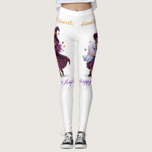 Witch and Boo Besties Cute Halloween Magic Leggings
