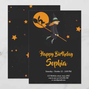 witch and cat birthday card