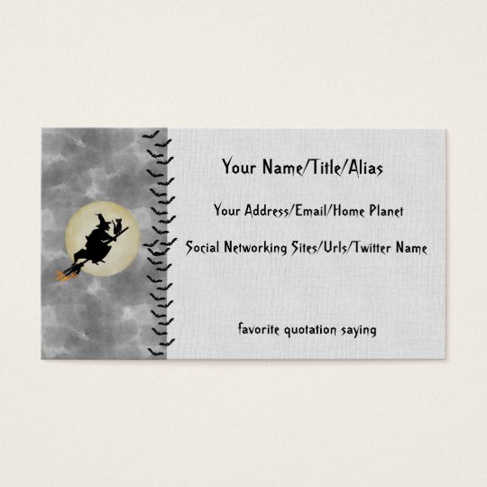 Witch and Cat Business Card